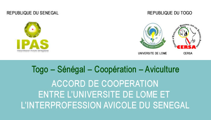 Le CERSA au centre d’un accord de coopération entre l’Université de Lomé et l’Interprofession avicole du Sénégal