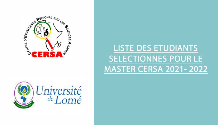 LISTE DES ETUDIANTS SELECTIONNES POUR LE MASTER CERSA 2021- 2022